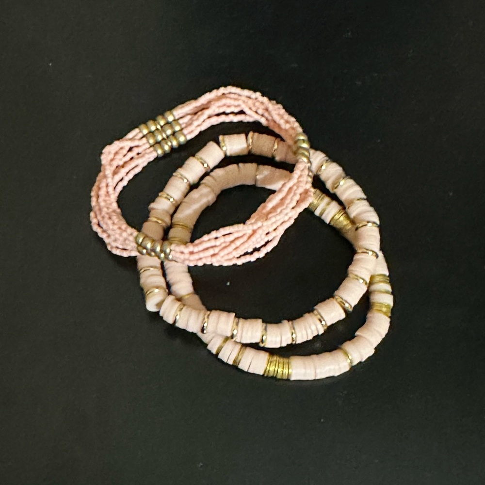 Pink and Gold Bracelets